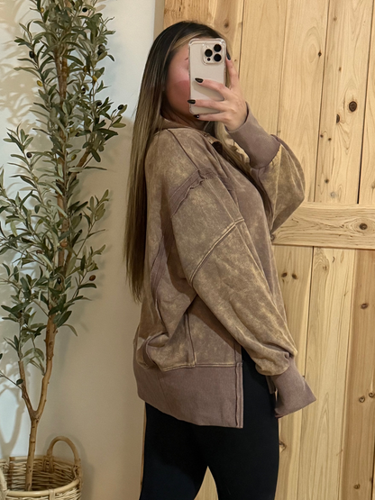 Washed Mocha Henley