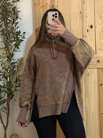 Washed Mocha Henley