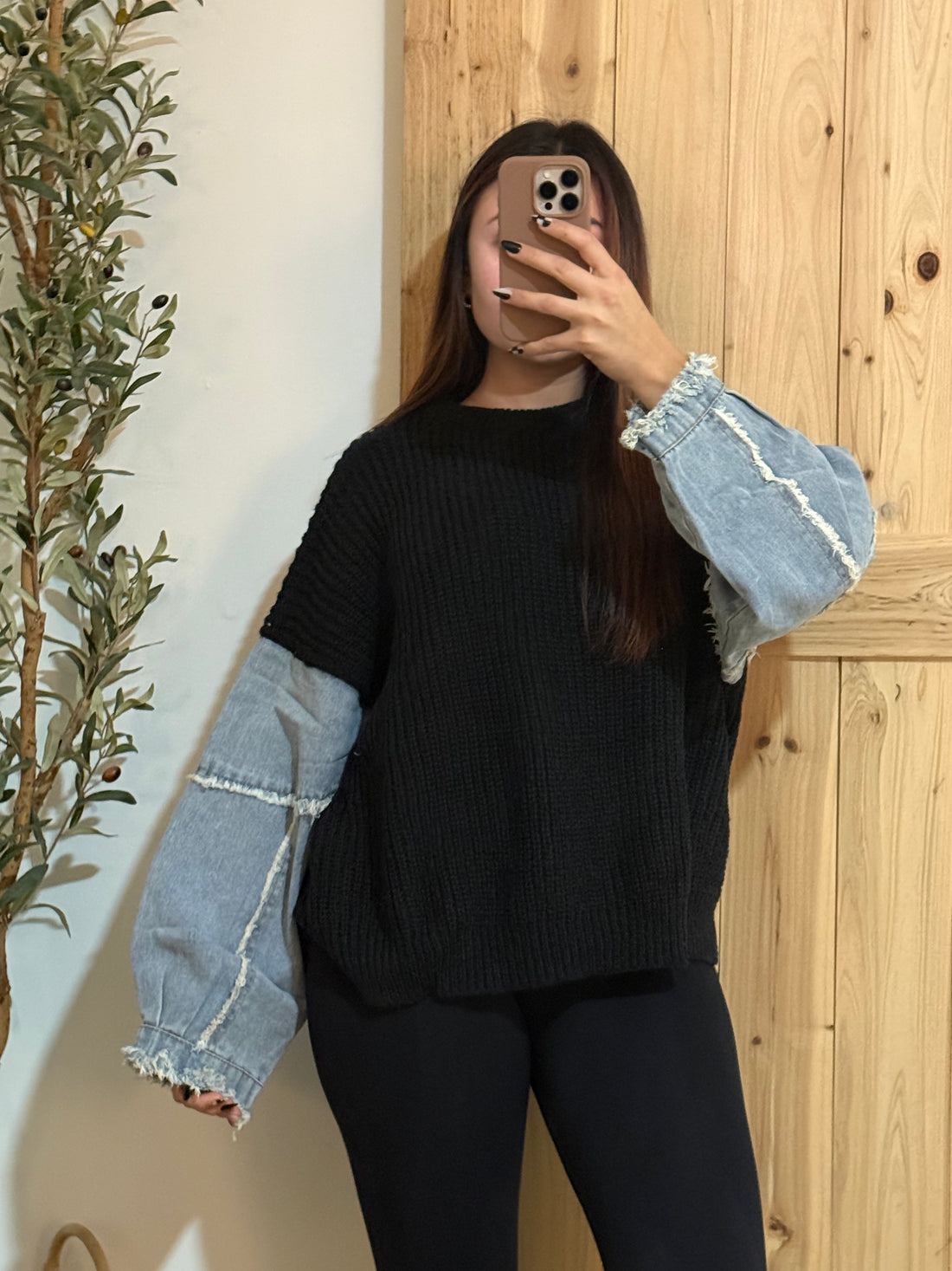 Black Denim Sweater