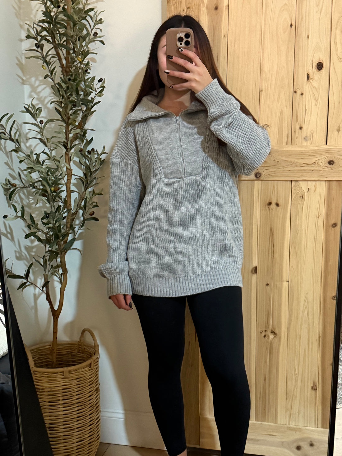 Half Zip Sweater / Grey