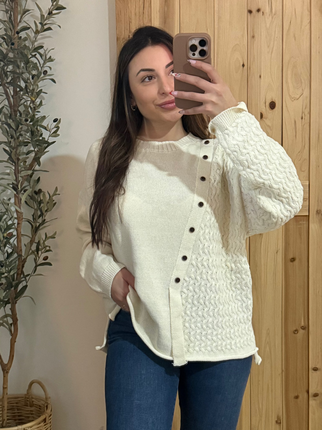 Evelyn Button Sweater