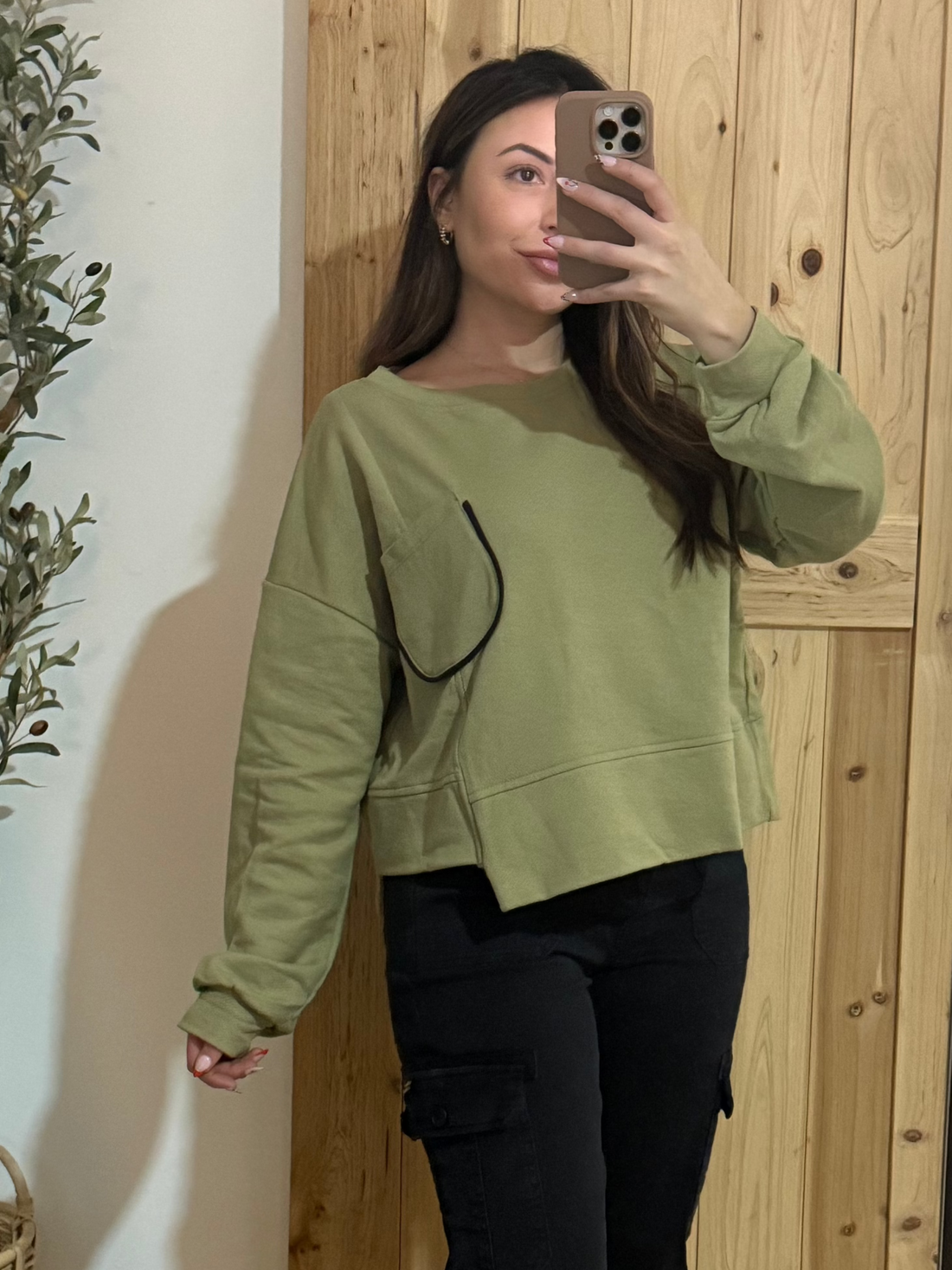 Chest Pocket Crewneck
