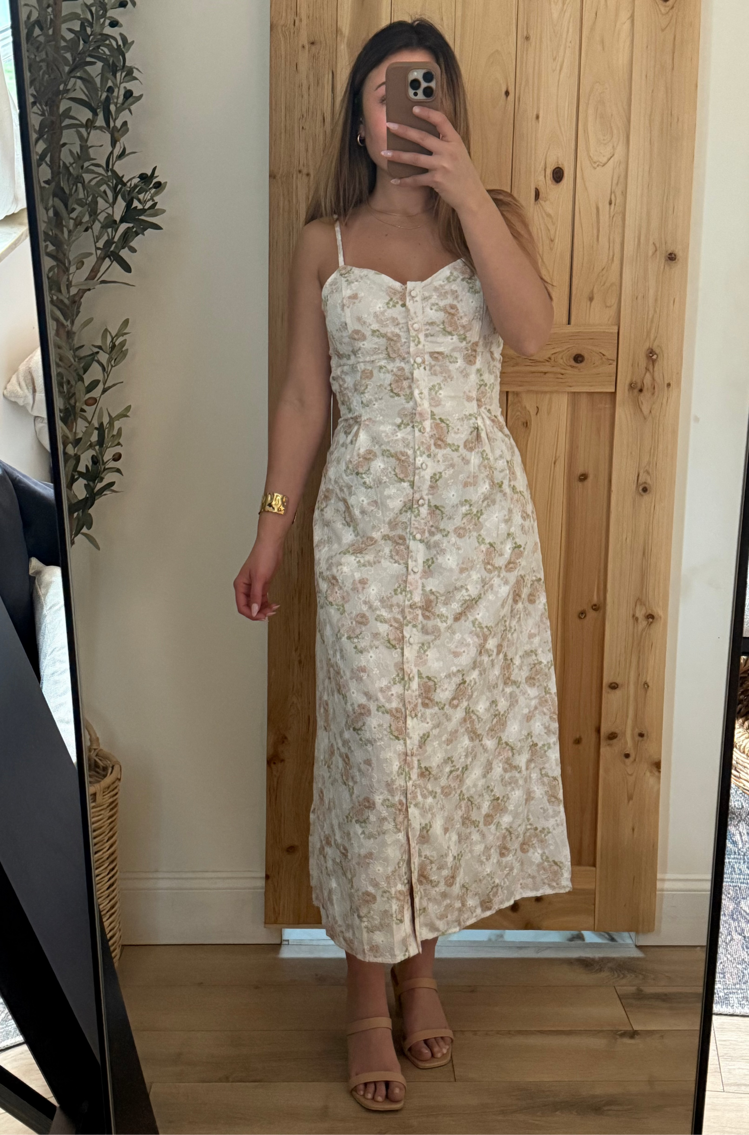 Ivory Rust Floral Dress