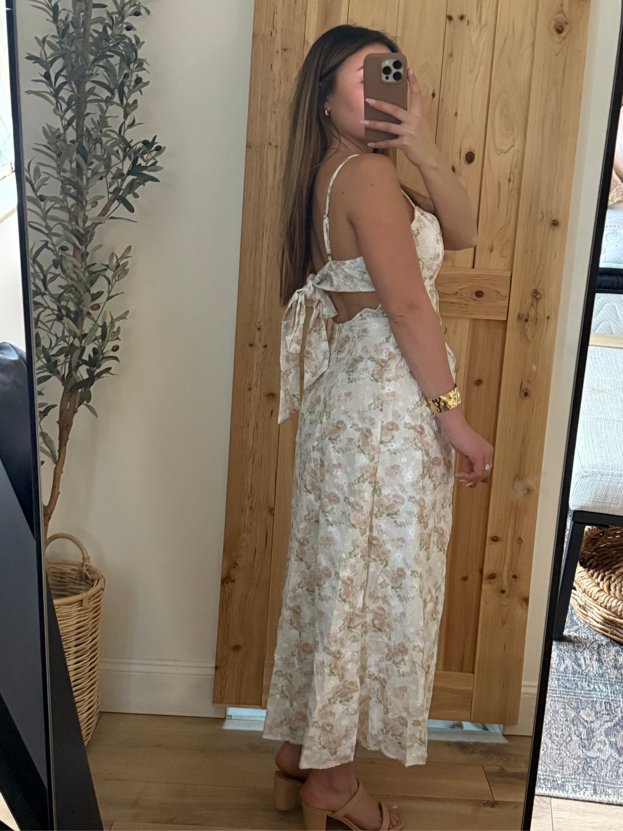 Ivory Rust Floral Dress