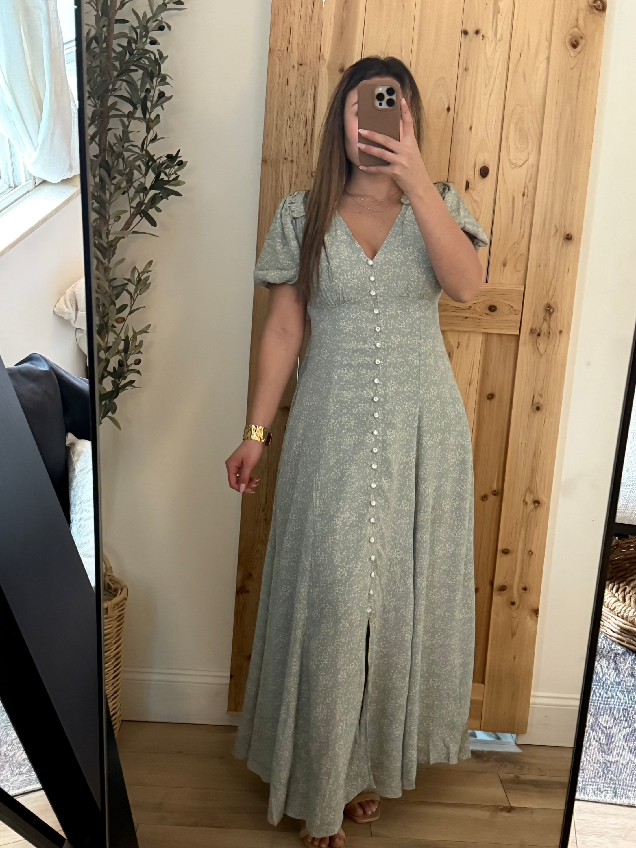 Sage Floral Dress