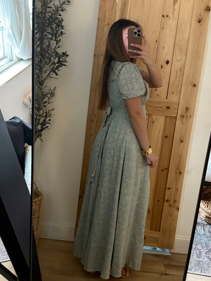 Sage Floral Dress