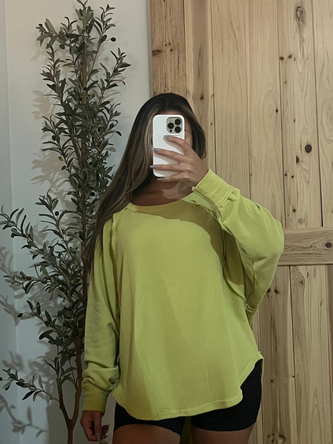 Lime green crewneck