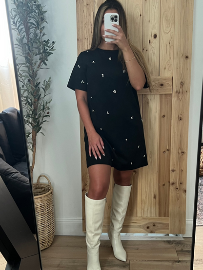 Rhinestone T-Shirt Dress