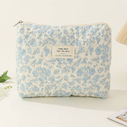 Quilted Floral Cosmetic Bag