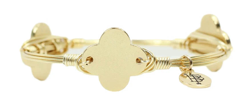 Clover Bangle Bracelet / Gold